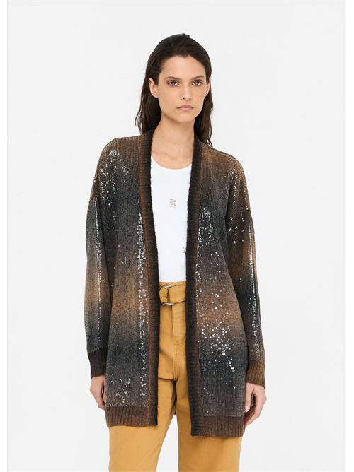 Cardigan lungo con paillettes LIU JO | MF5248MA14R/S9472